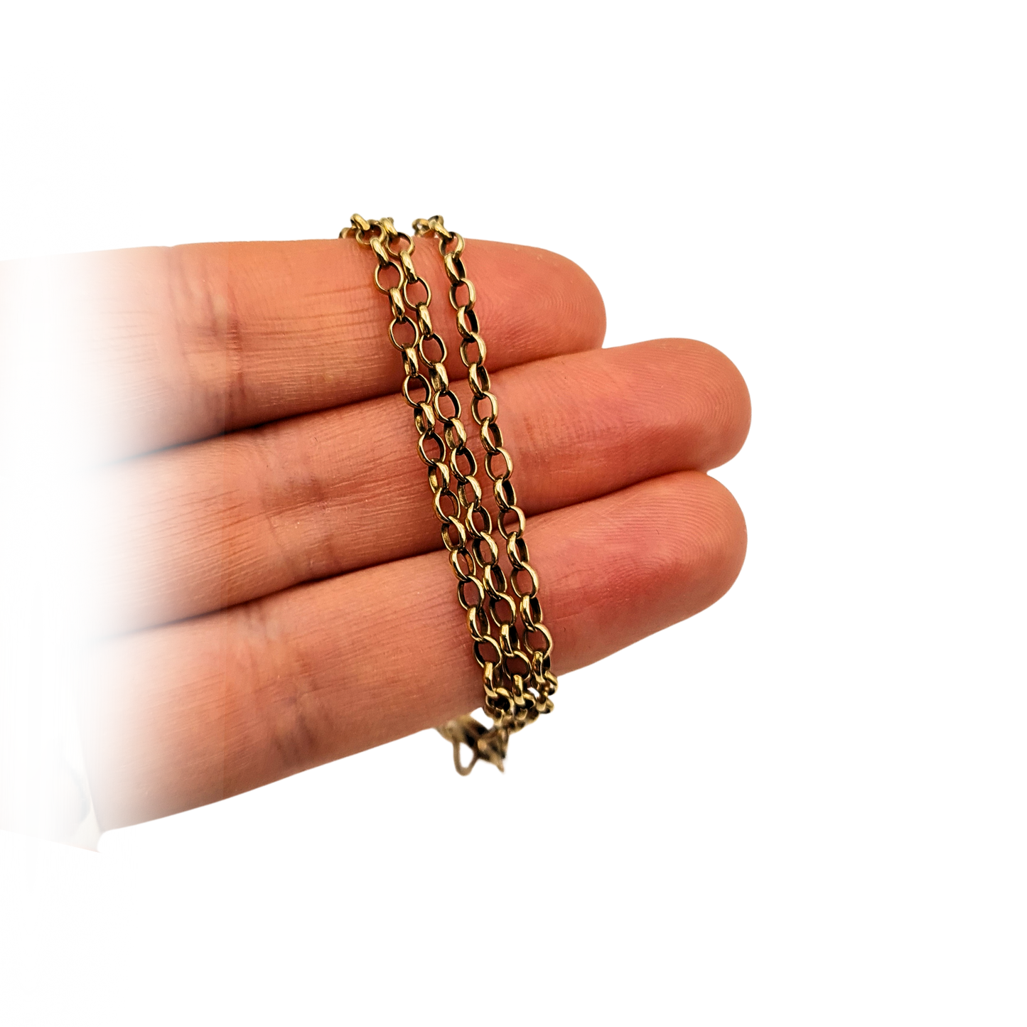 9ct Gold Belcher Chain, 25in, 6.16g Solid Gold Necklace