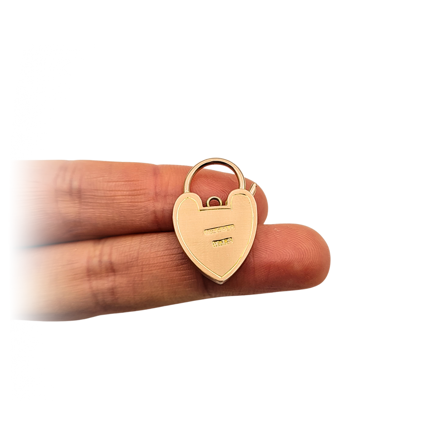 Huge 9ct Rose Gold Heart Padlock Pendant, Large Ivy Engraved Clasp