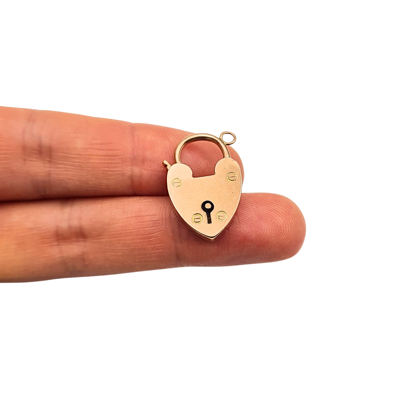 Antique 9ct Gold Heart Padlock Clasp,Rose Gold Clip For Necklace or Bracelet
