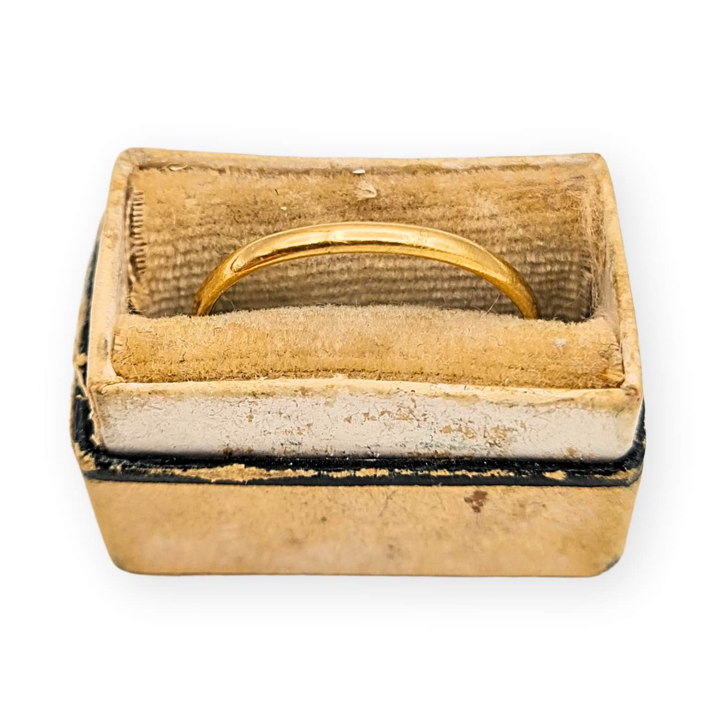 22ct Thin Gold Wedding Ring - Vintage 1940's - UK M 1/2, US 6 1/2, Euro 53.5