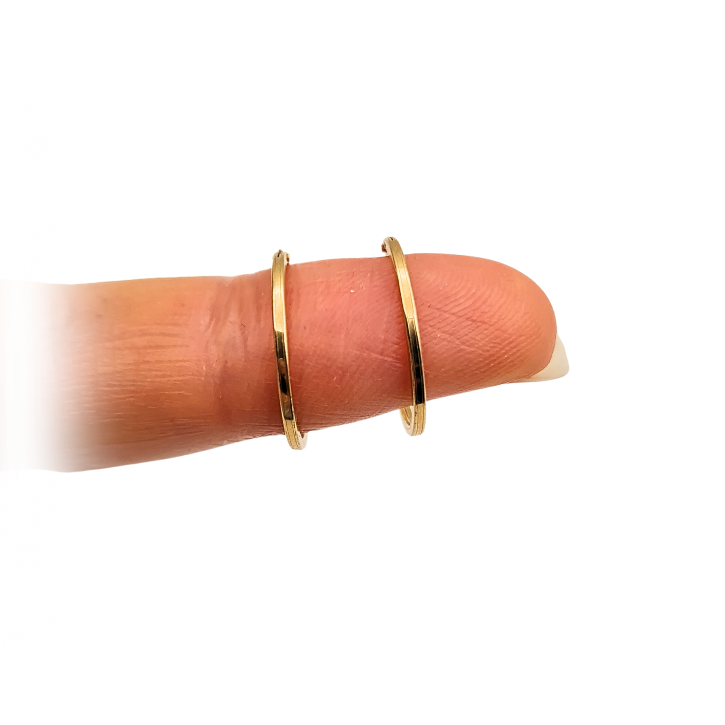 9ct Gold Sleeper Hoops, 15mm Small Hinged Earrings