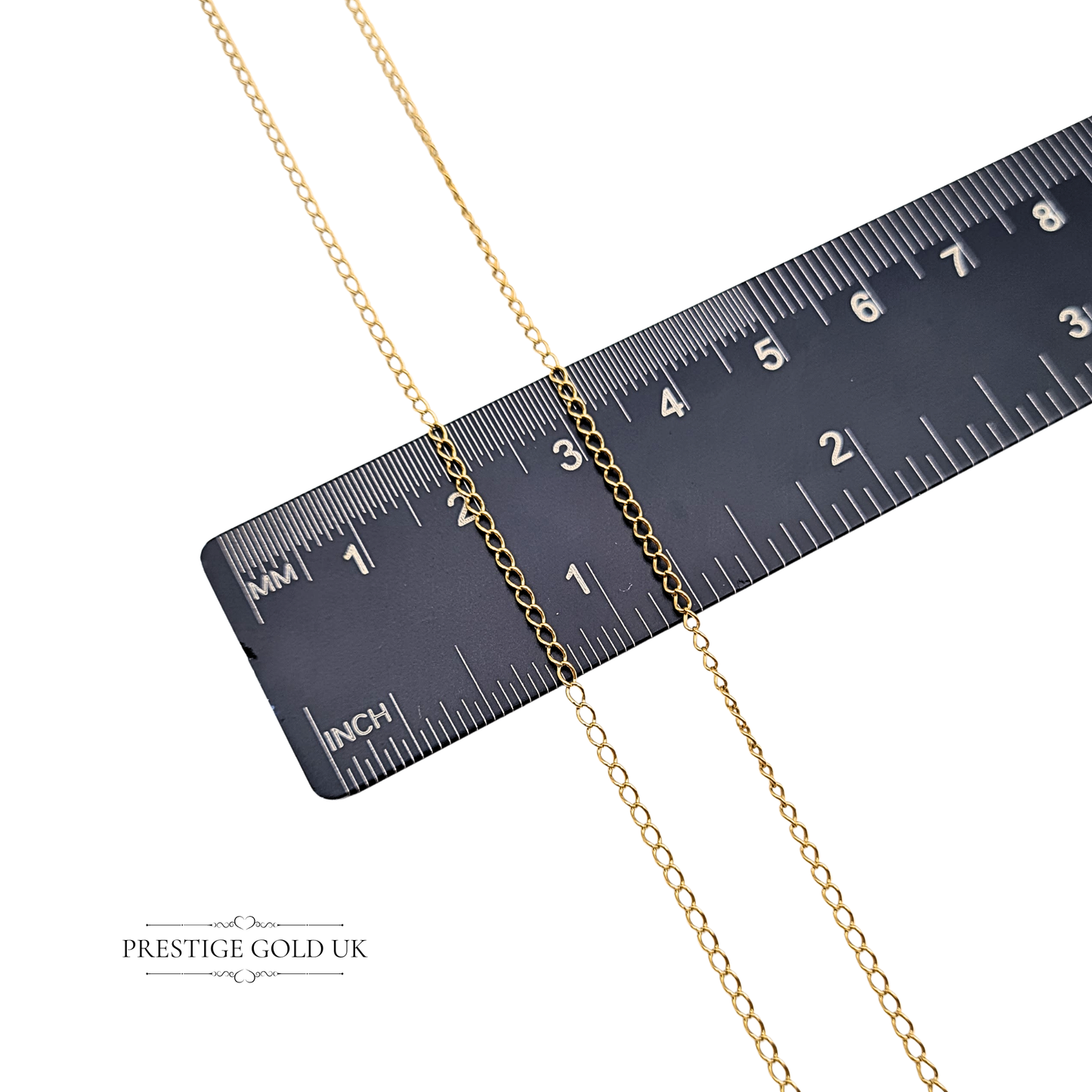 Clearance Item 22" Long Gold Curb Chain, Narrow  Lightweight Chain