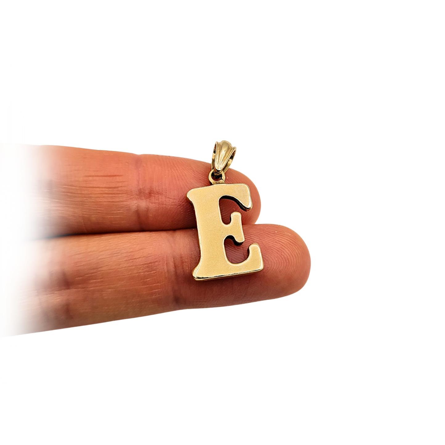 9ct Gold Letter E Pendant, Birmingham 1994, Large Initial