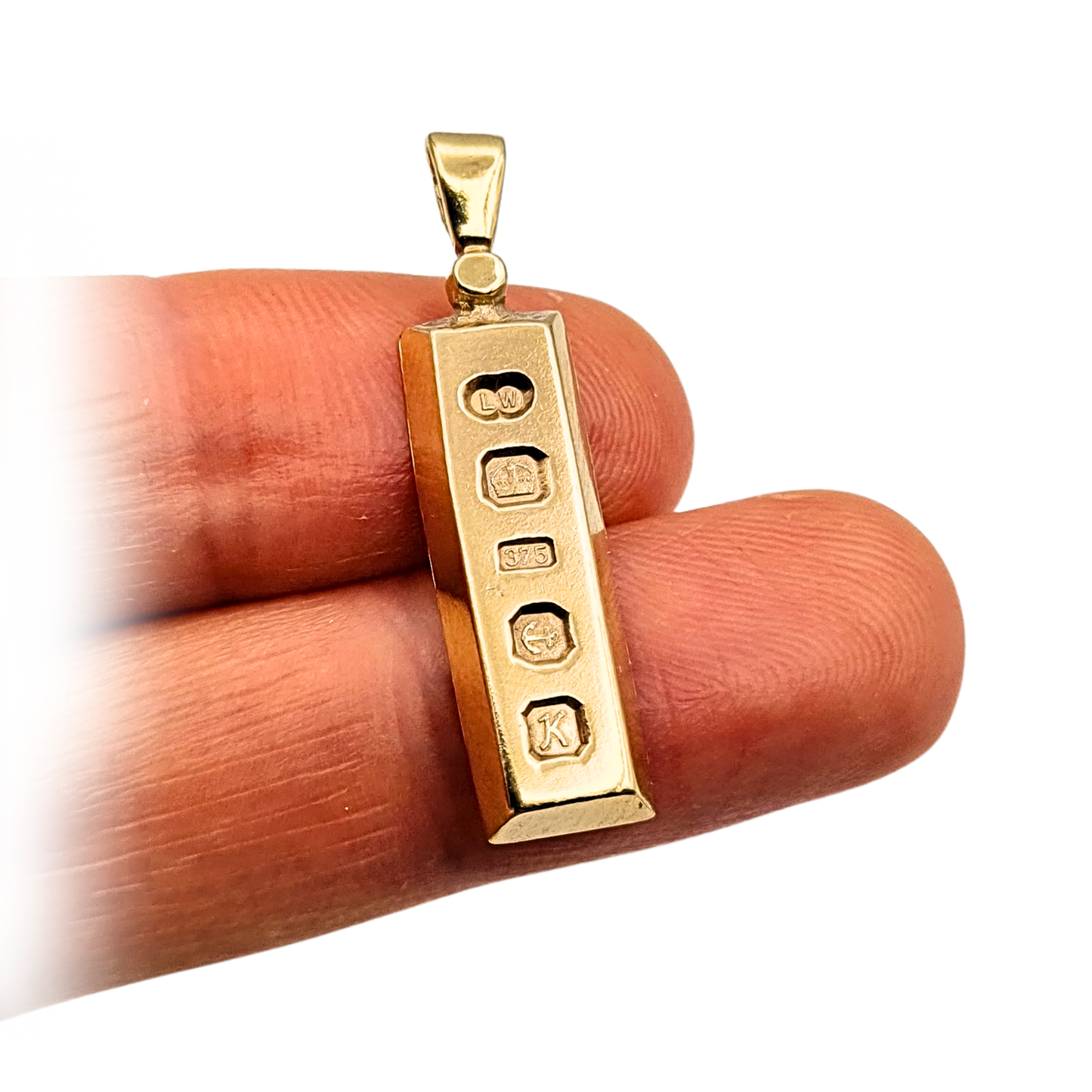 9ct Gold Ingot Pendant, 4.15g, Birmingham 1984, Fully Hallmarked