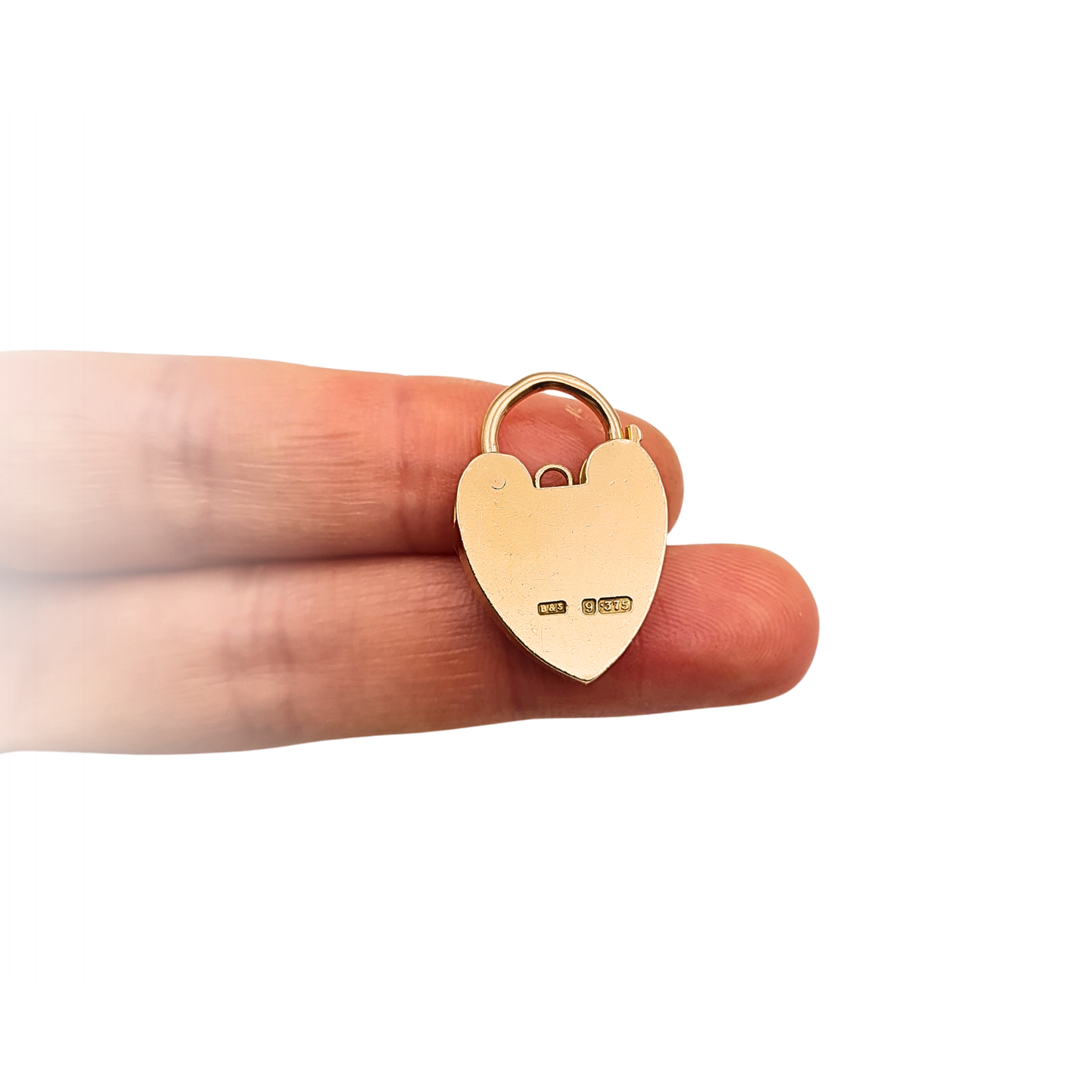 Huge Antique 9ct Rose Gold Heart Padlock Clasp Hallmarked