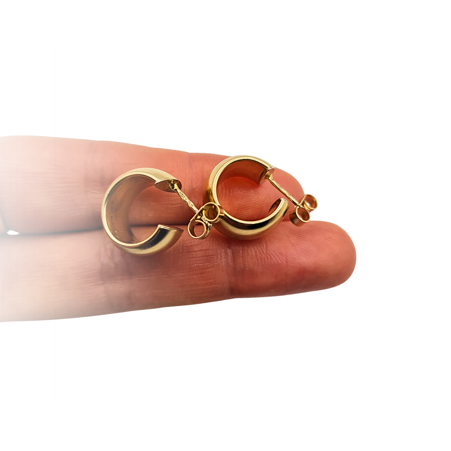 Super Chunky Wide 9ct Gold Hoop Earrings, Matte Finish