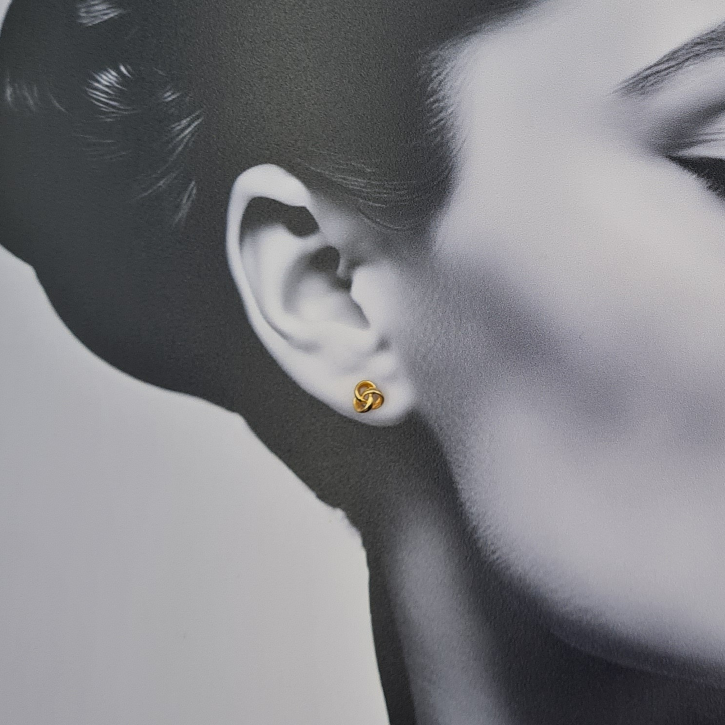 Small 9ct Gold Knot Stud Earrings, Butterfly Backs