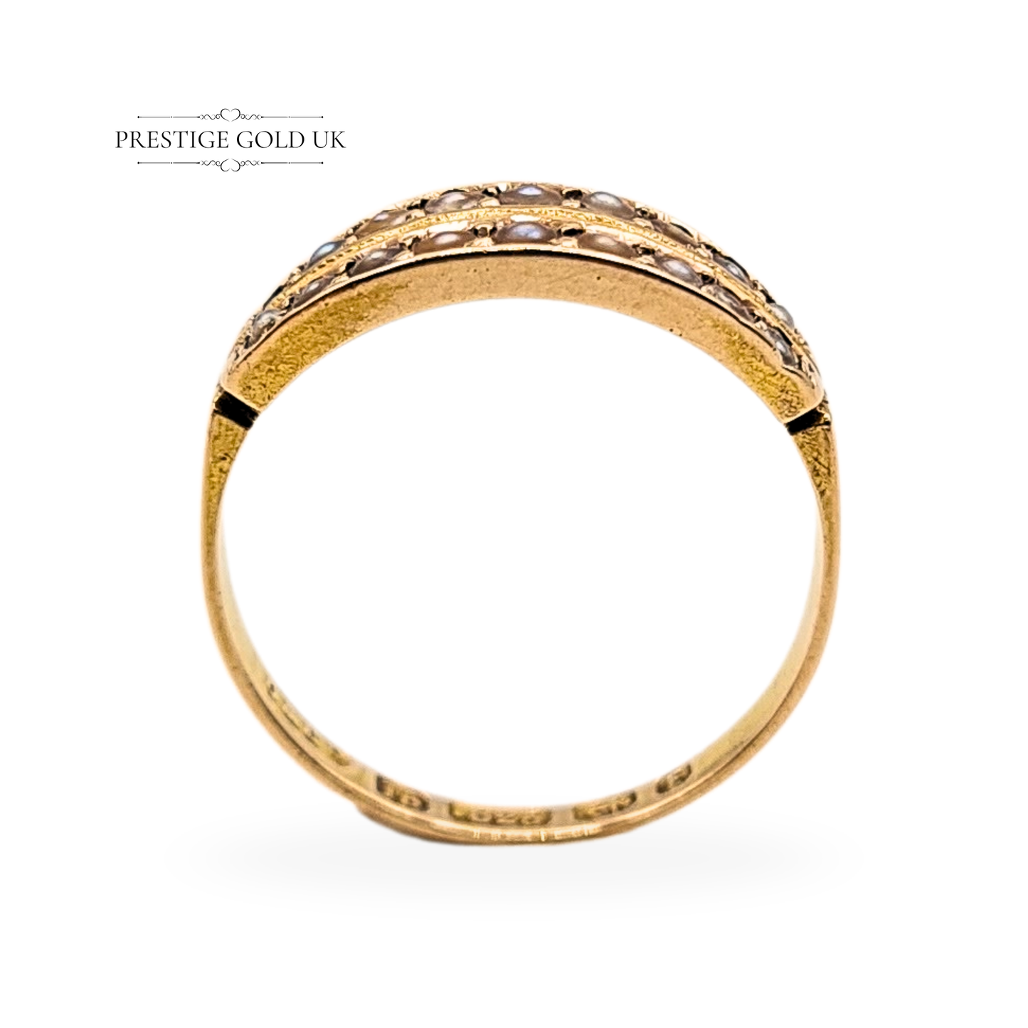 15ct Gold Victorian Pearl Ring, Oetzmann & Co, 1880, UK M / US 6.5