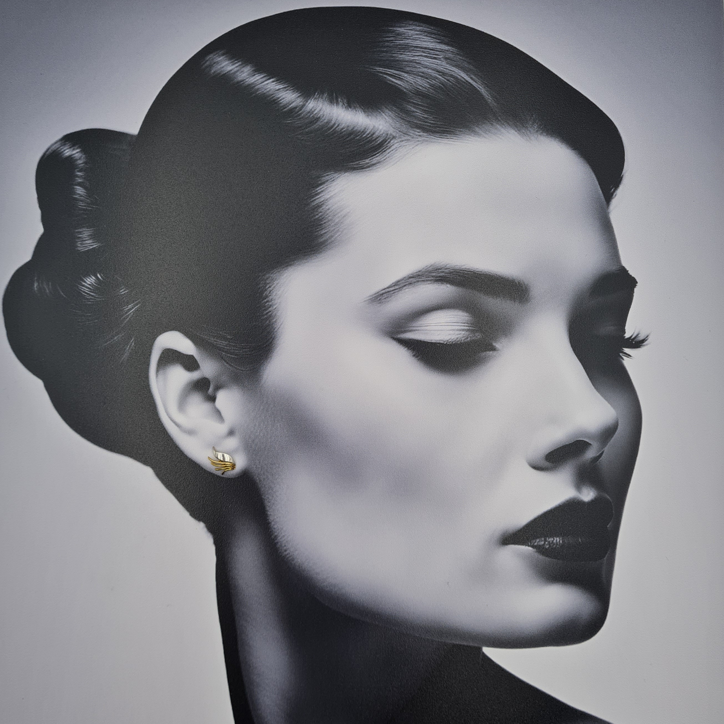 9ct Two Tone Gold Angels Wings Stud Earrings