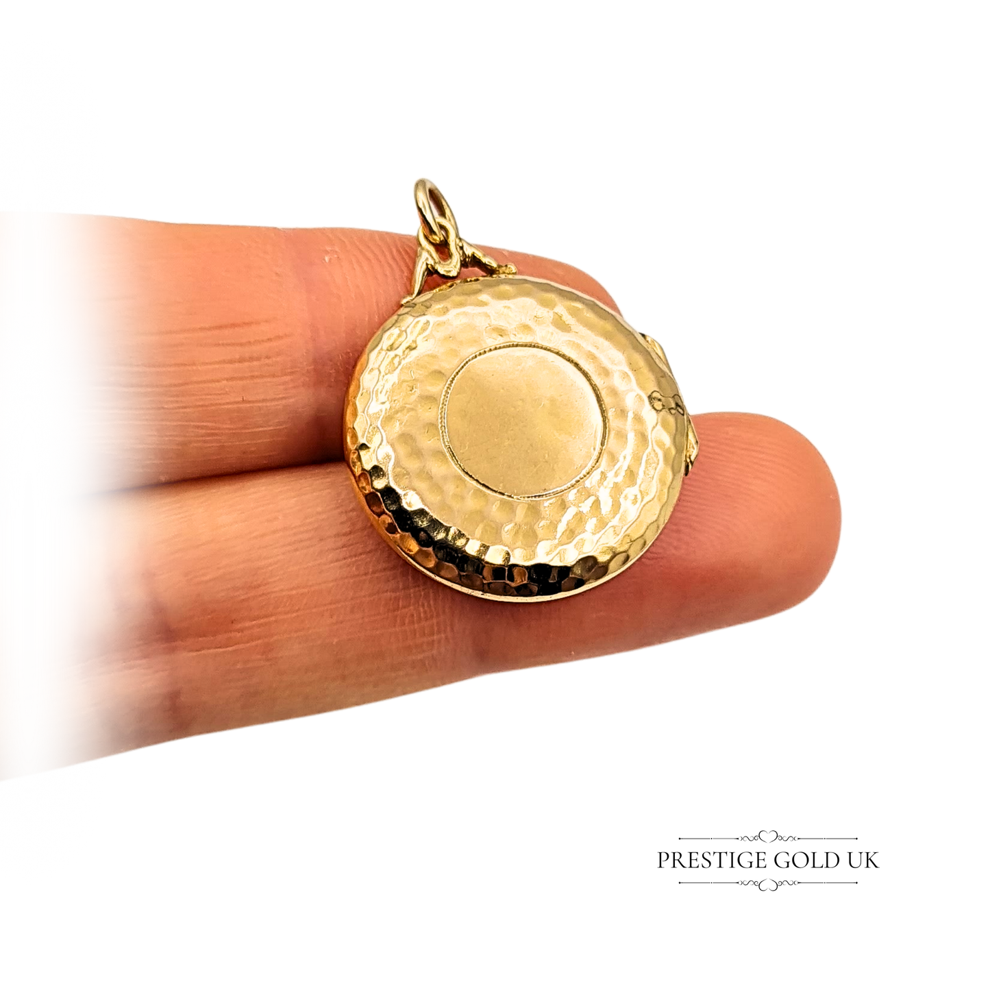 Antique 9ct Gold Hammered Locket, Birmingham 1928, 2.85g