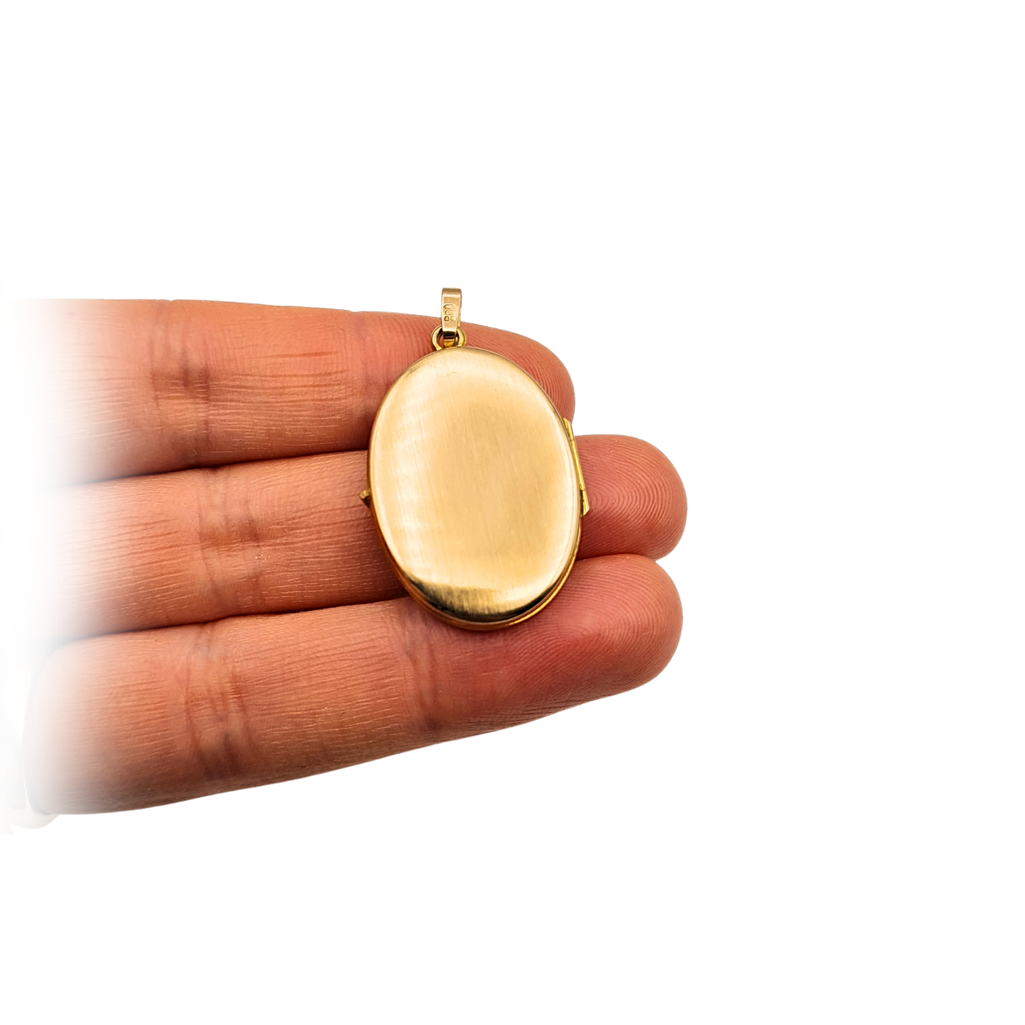 Large 9ct Gold Floral Oval Locket, Solid, Hallmarked