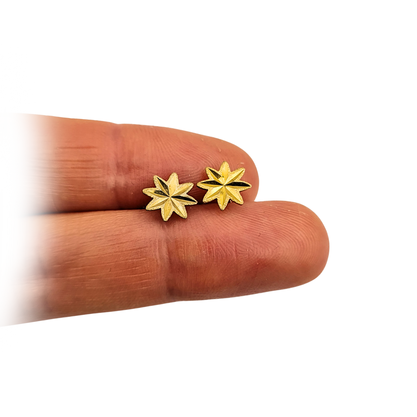 Small 9ct Gold Star Stud Earrings 8mm Hallmarked
