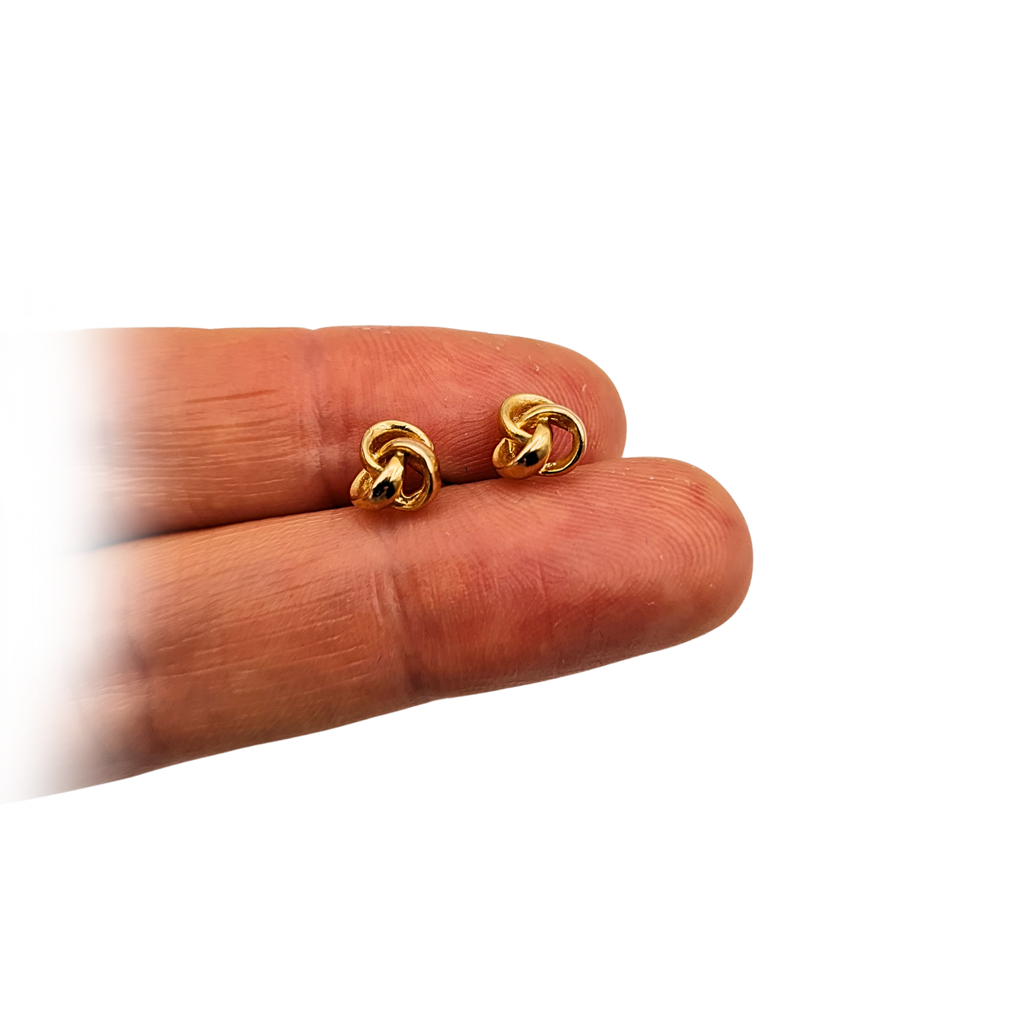 Small 9ct Gold Knot Stud Earrings, Butterfly Backs