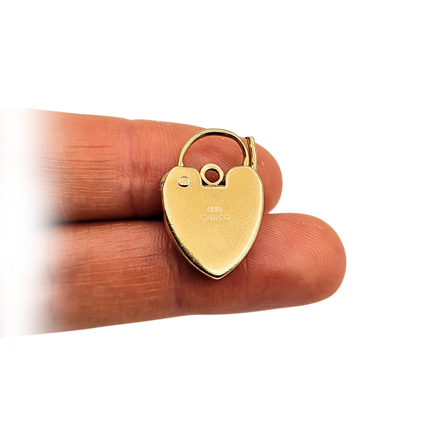 9ct Gold Engraved Heart Padlock, London 1977