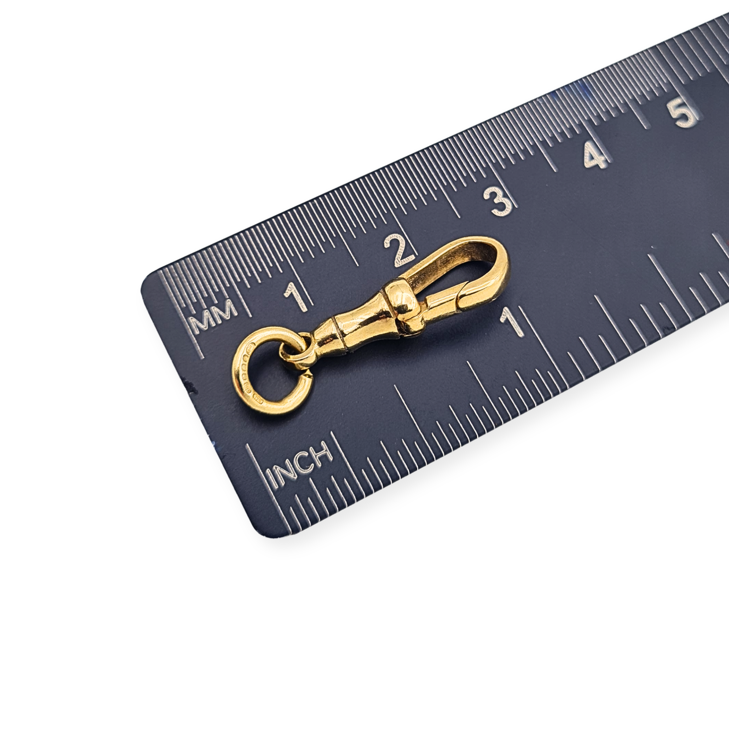 9ct Yellow Gold Albert Chain Dog Clip 26mm Spring Clasp Fixed