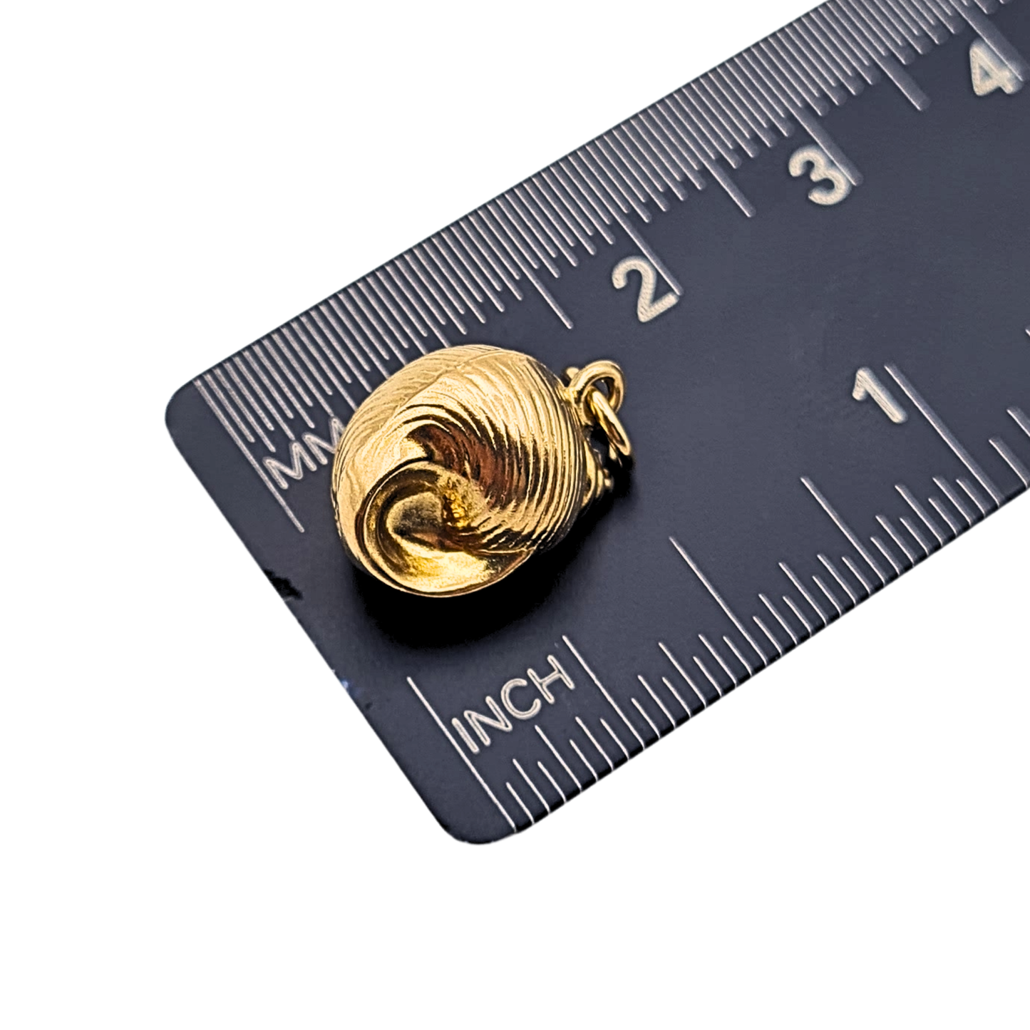 Tiny 9ct Gold Shell Charm Vintage Hollow Seashell Pendant Hallmarked