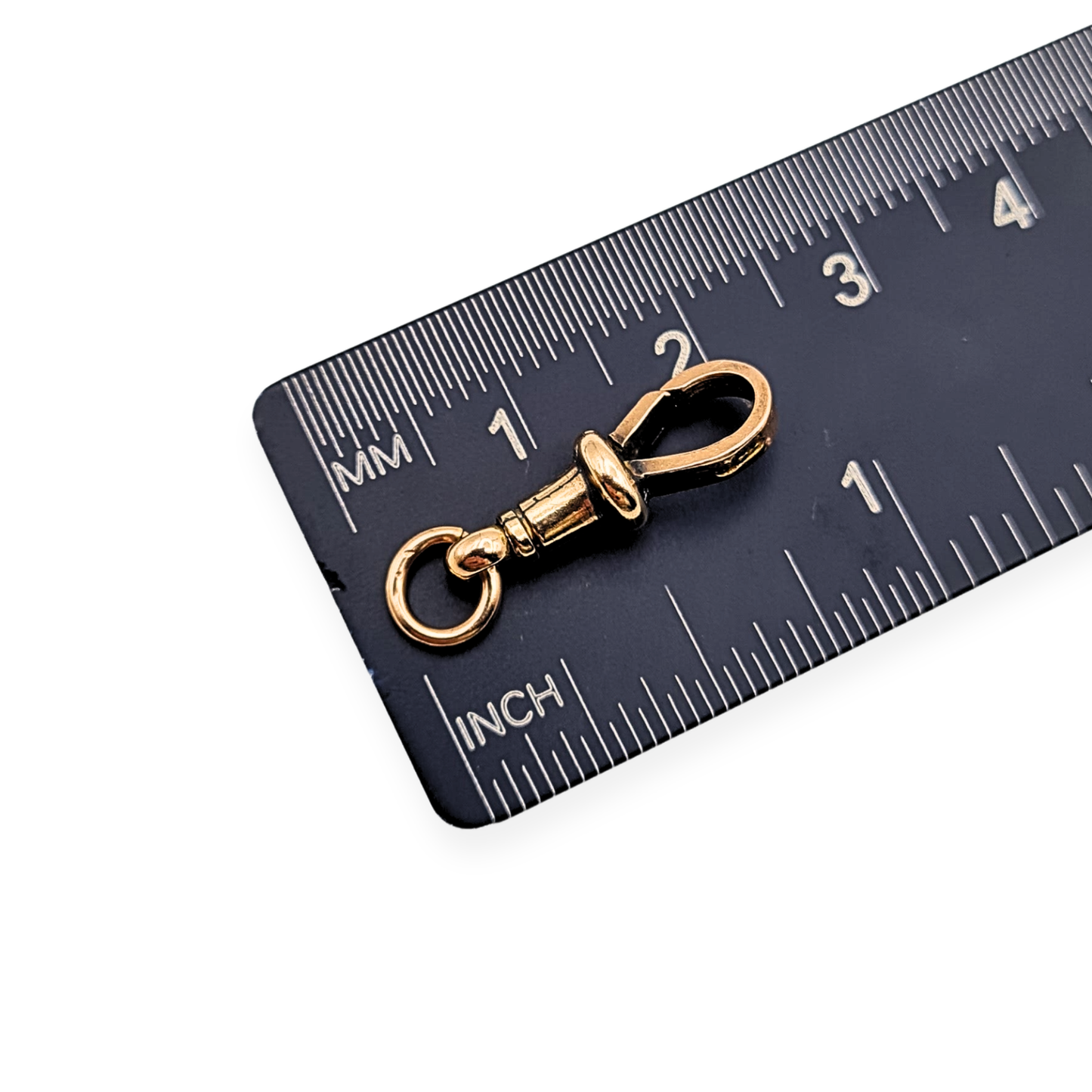 9ct Small Rose Gold Albert Dog Clip, Antique, Square Section