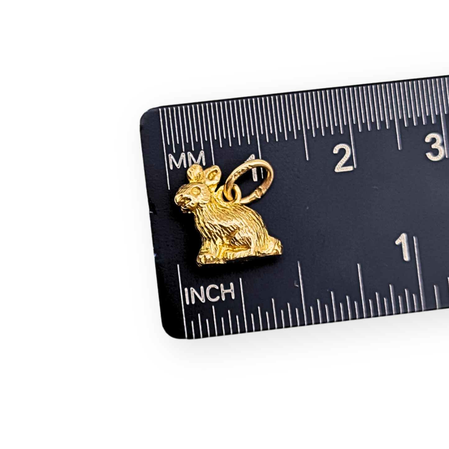 9ct Solid Gold Rabbit Charm, Stamped 9ct, Tiny Bunny Pendant