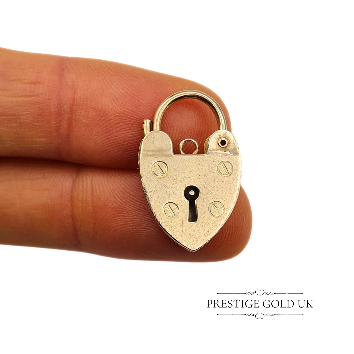 Vintage 9ct Yellow Gold Heart Padlock, Fully British Hallmarked, London 1983