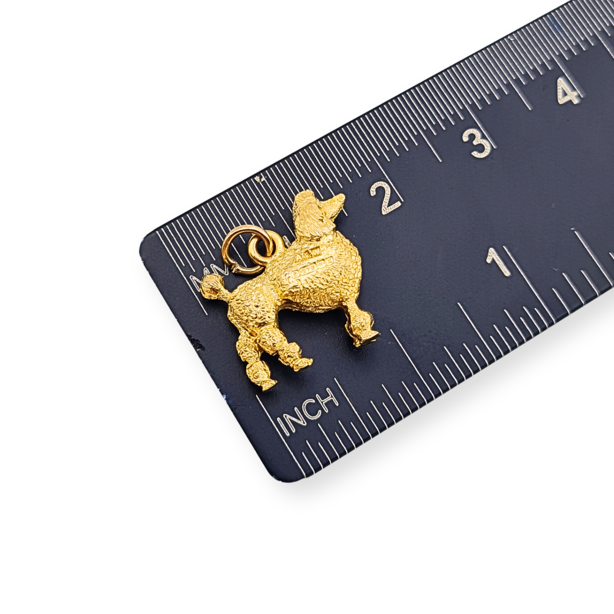 9ct Gold Poodle Dog Charm Solid Yellow Gold Standing Poodle Birmingham 1972