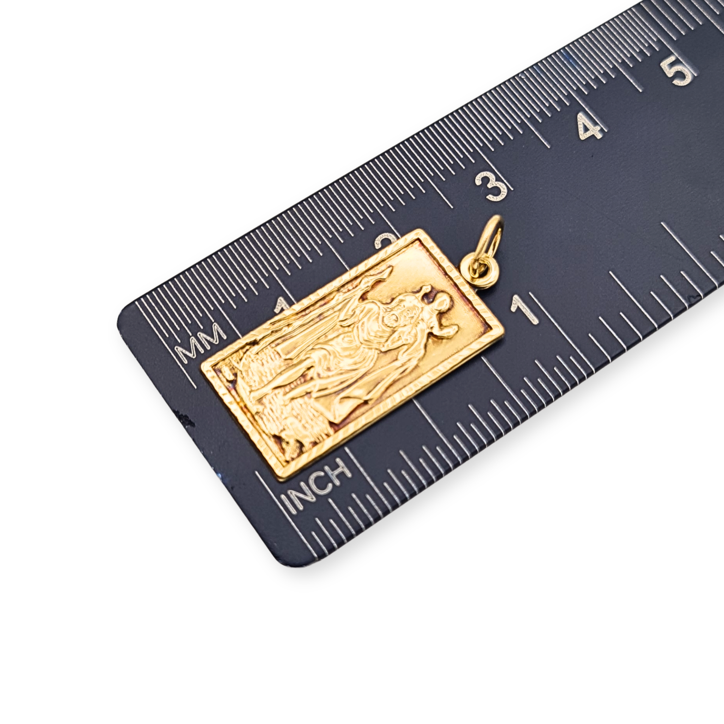 9ct Gold Rectangular Saint Christopher Charm