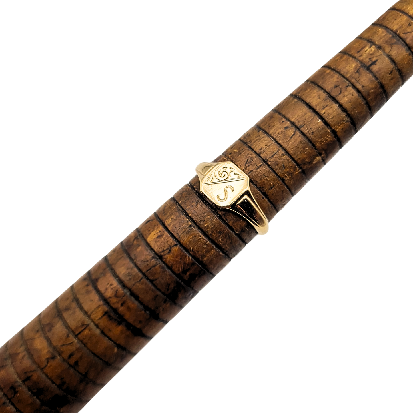 Small 9ct Gold Signet Ring S, Birmingham 1975, UK L 1/2 US 6