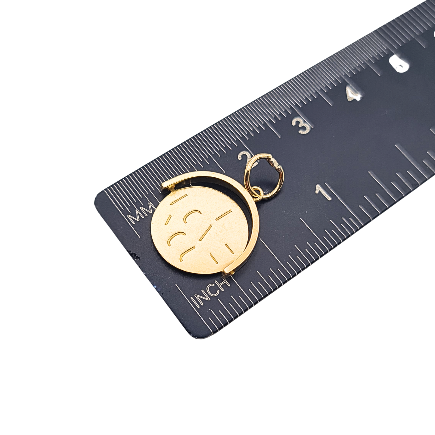 Small 9ct Gold I Love You Spinner Charm Round Moving Pendant