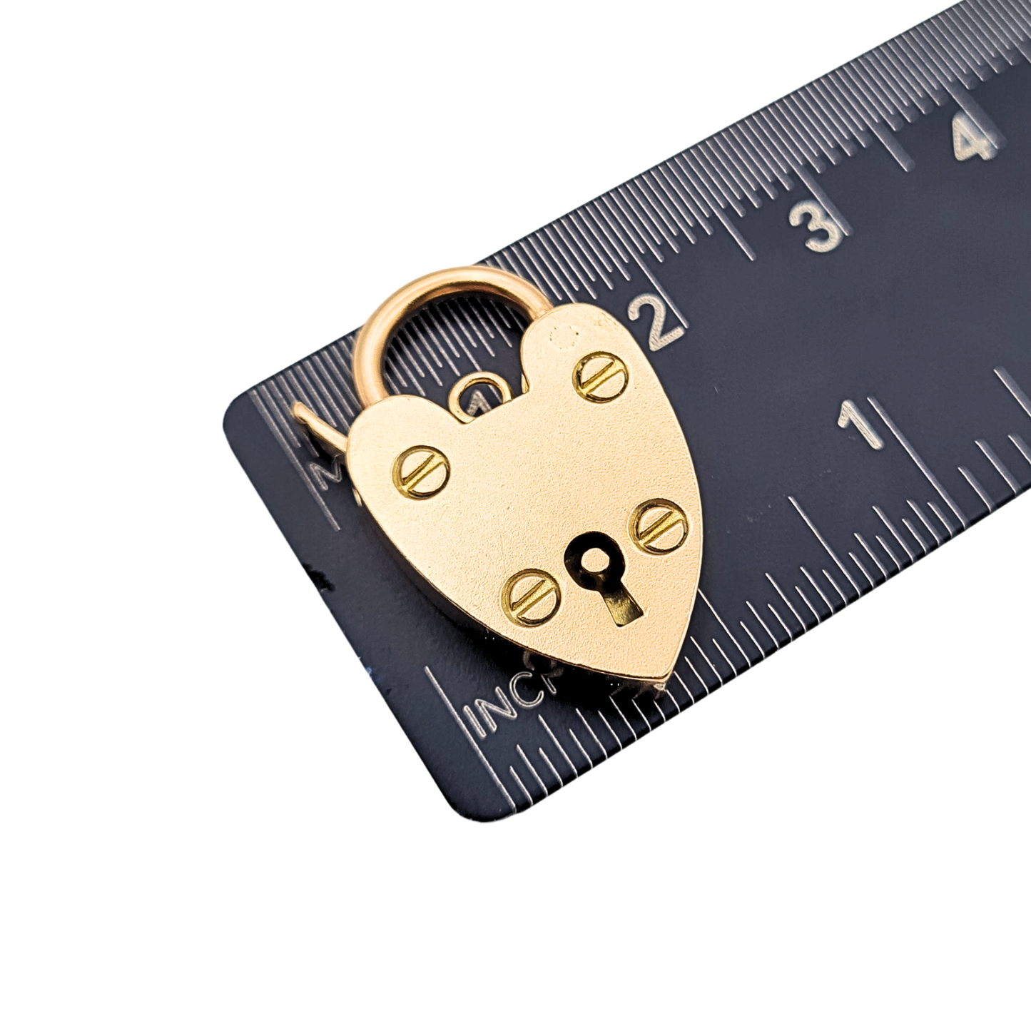 Large 9ct Rose Gold Heart Padlock Clasp Antique 24mm Solid Gold JG&S