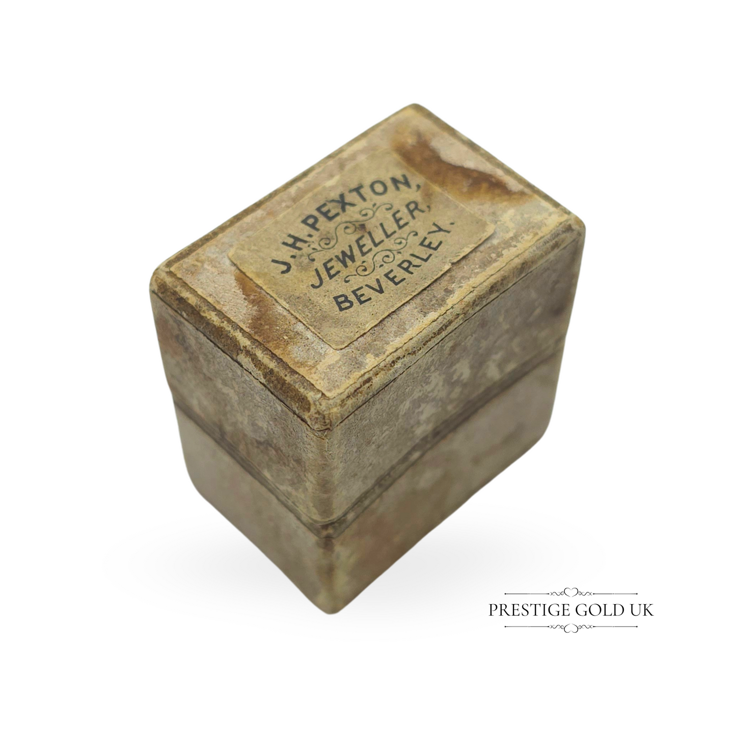 Antique Tiny Paper Ring Box, J.H. Pexton Jeweller, Beverley