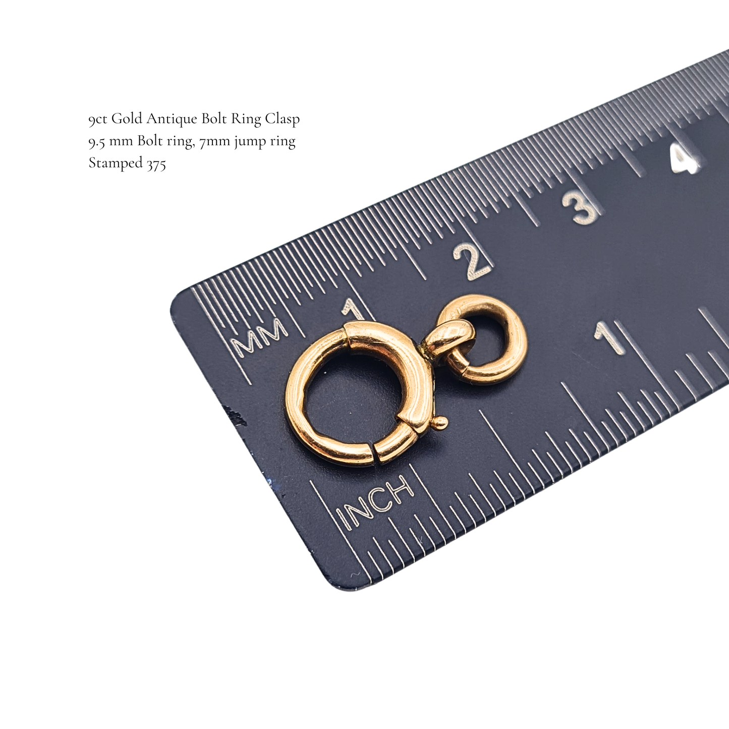 Large Antique 9ct Gold Bolt Ring Clasp