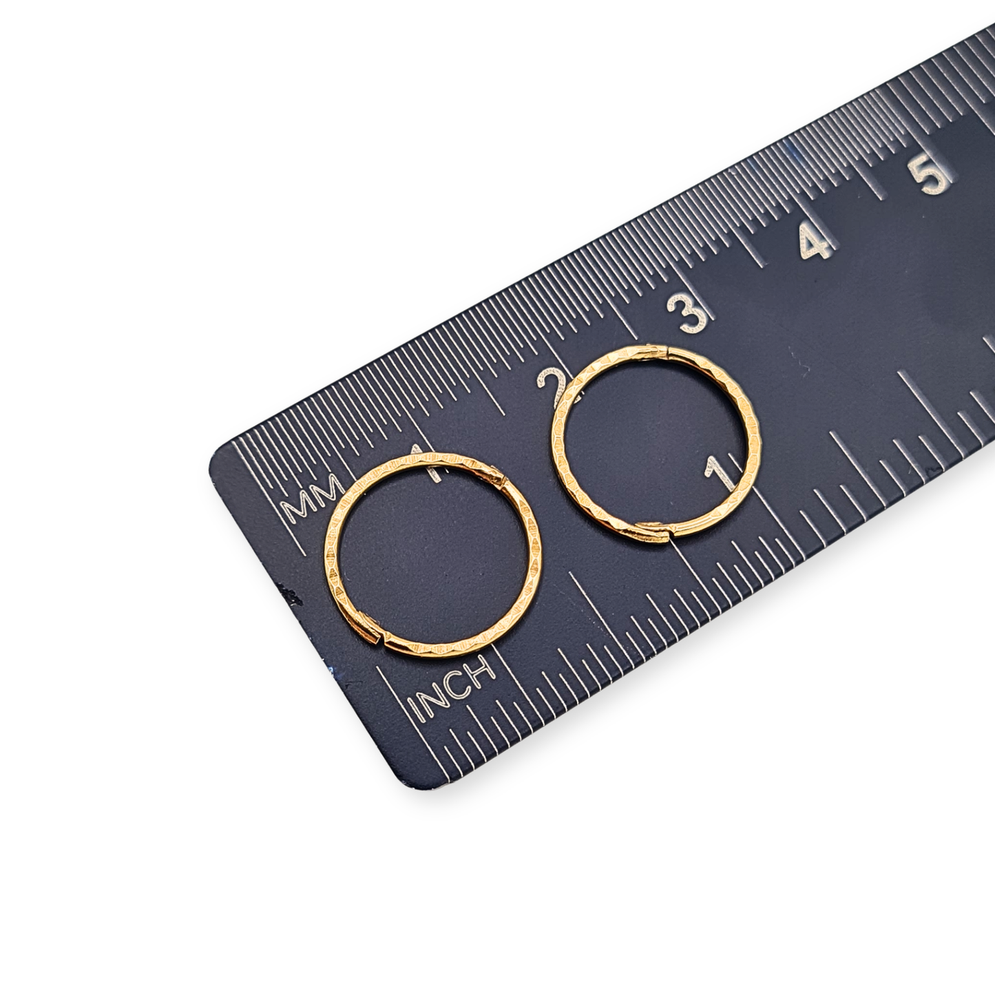 9ct Gold Tiny Hinged Hoop Earrings 13mm