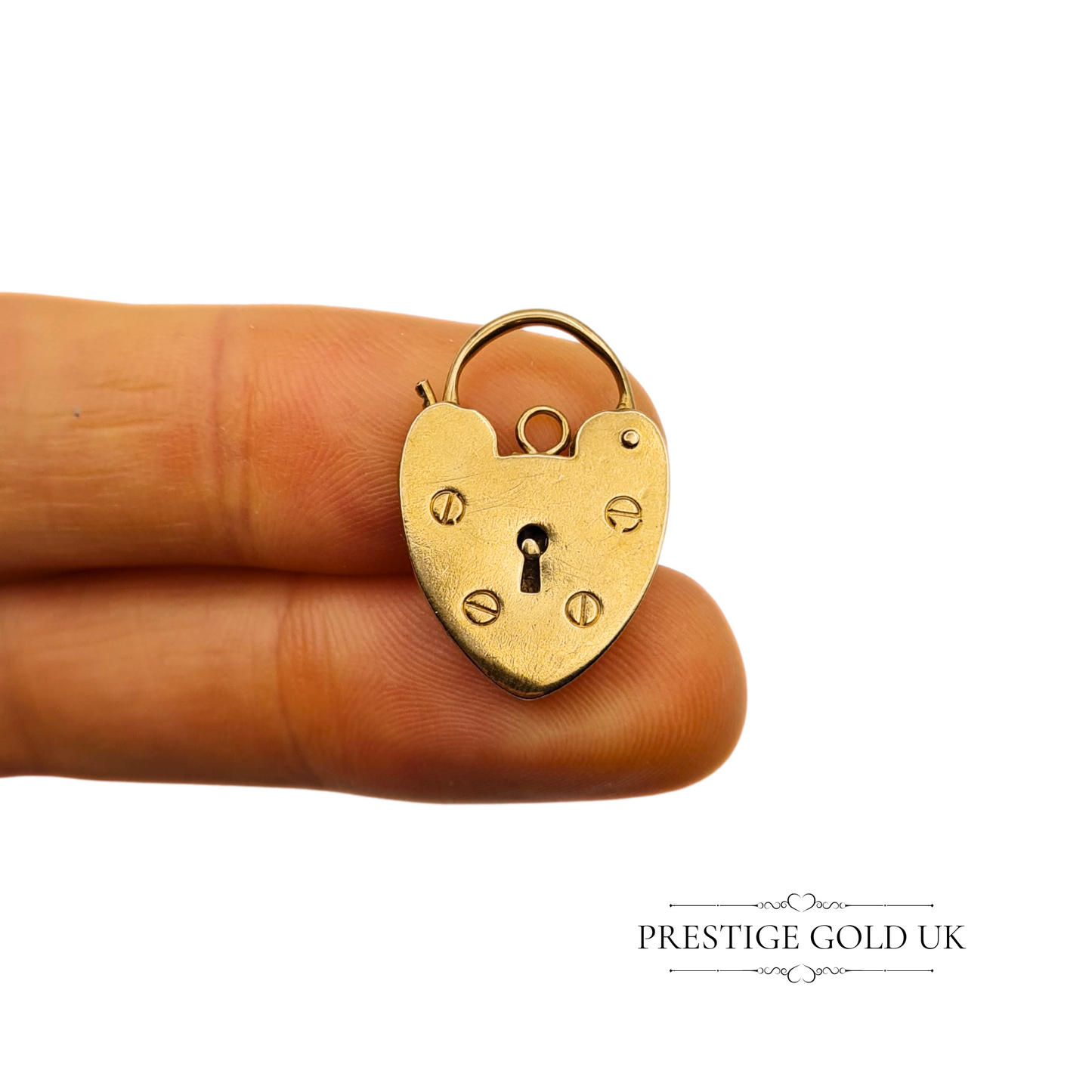 Large Vintage 9ct Gold Heart Padlock, Fully British Hallmarked London 1972