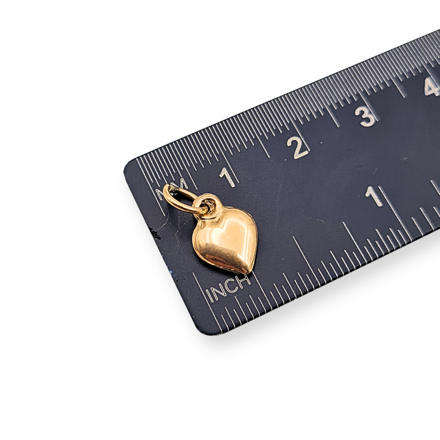 9ct Gold Puffy Heart Charm Pendant, Small Heart Drop