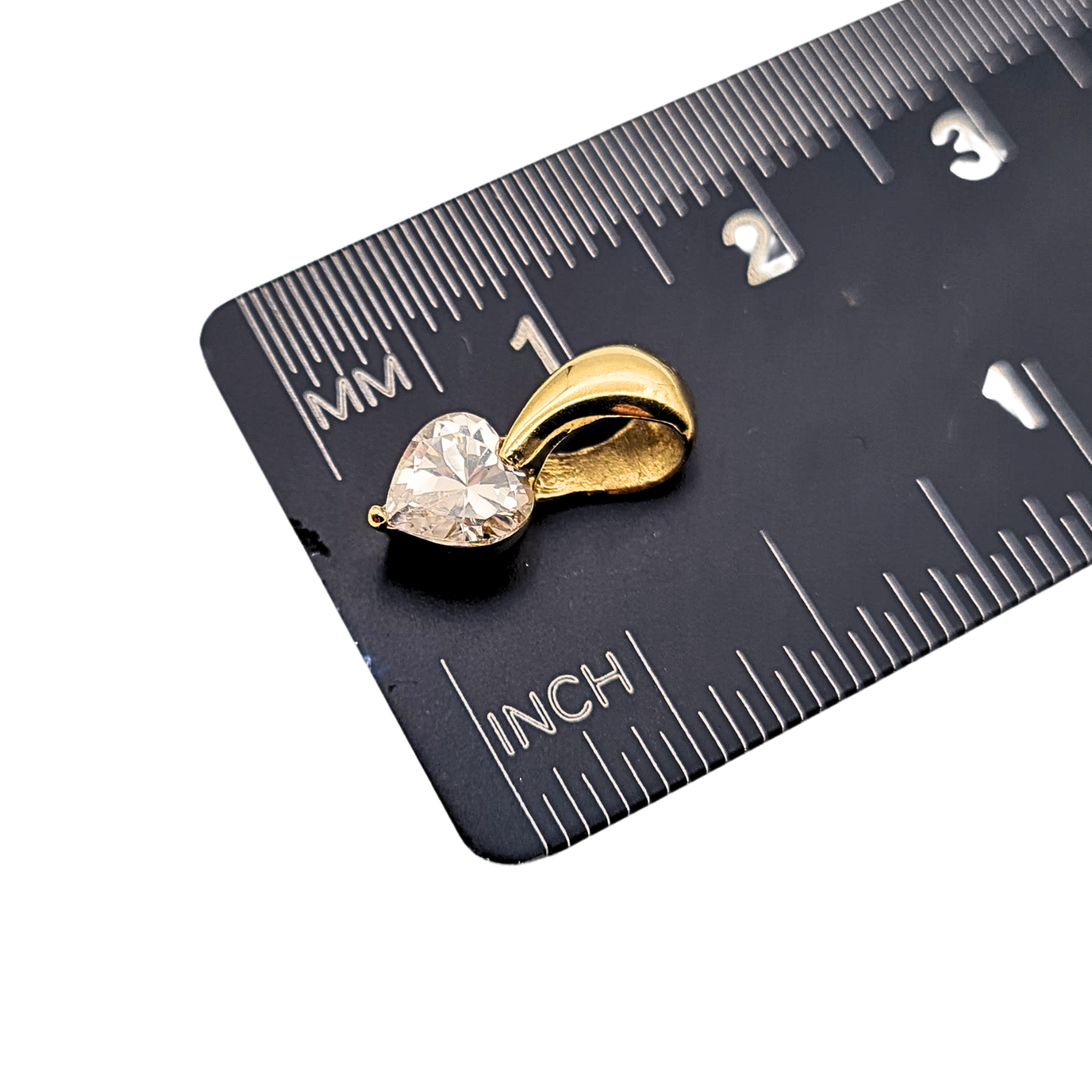9ct Gold Heart CZ Pendant, Stamped 375, Dainty Love Charm