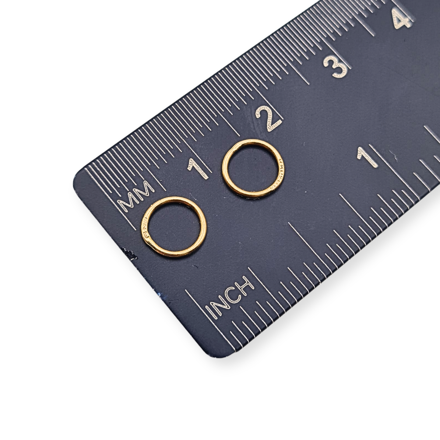 6mm Vintage Pair 9ct Gold Closed Jump Rings Stamped 375