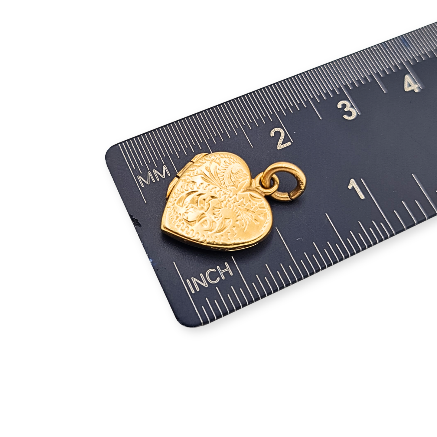 9ct Gold Heart Photo Locket Pendant Engraved Birmingham Hallmarked