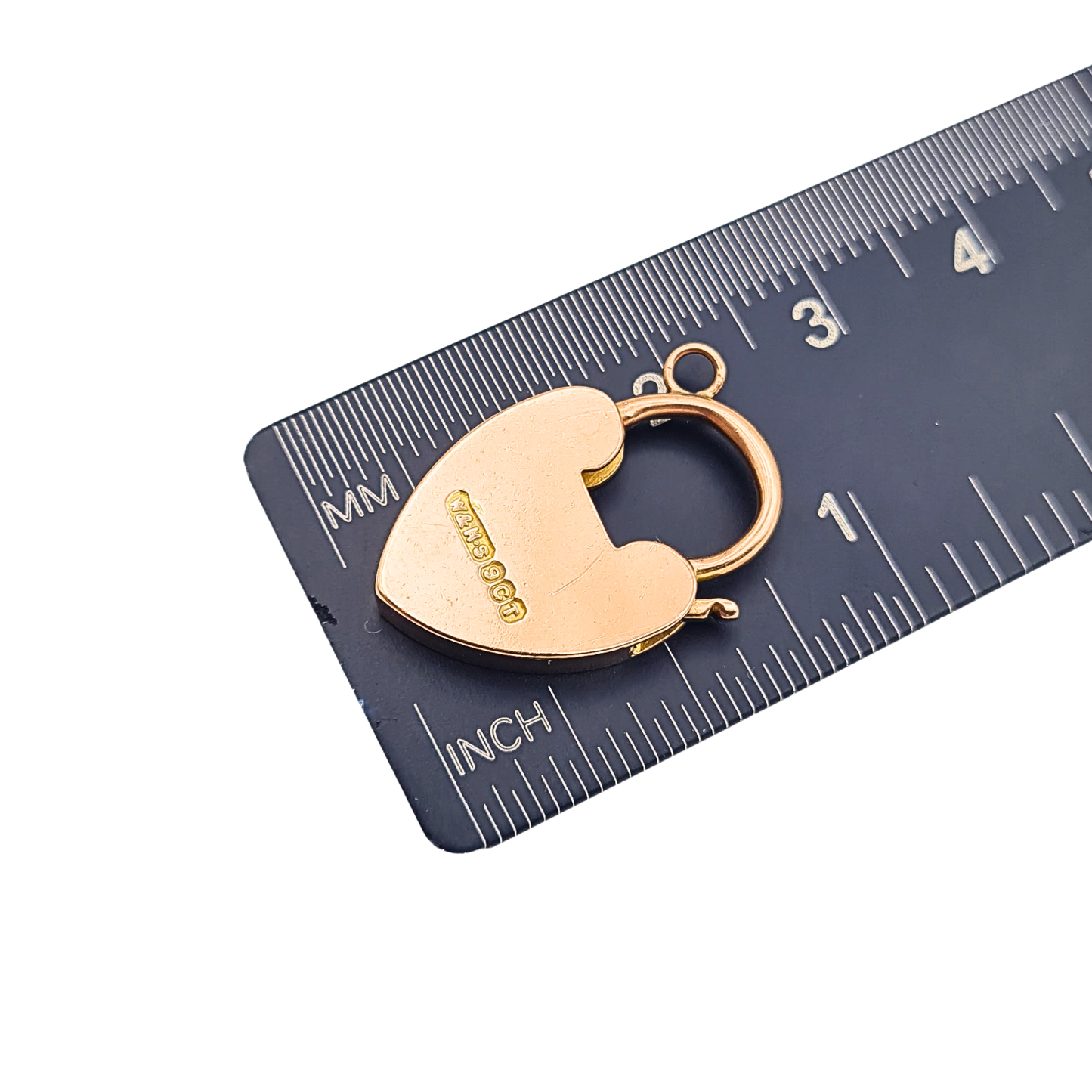 Antique 9ct Gold Heart Padlock Clasp,Rose Gold Clip For Necklace or Bracelet
