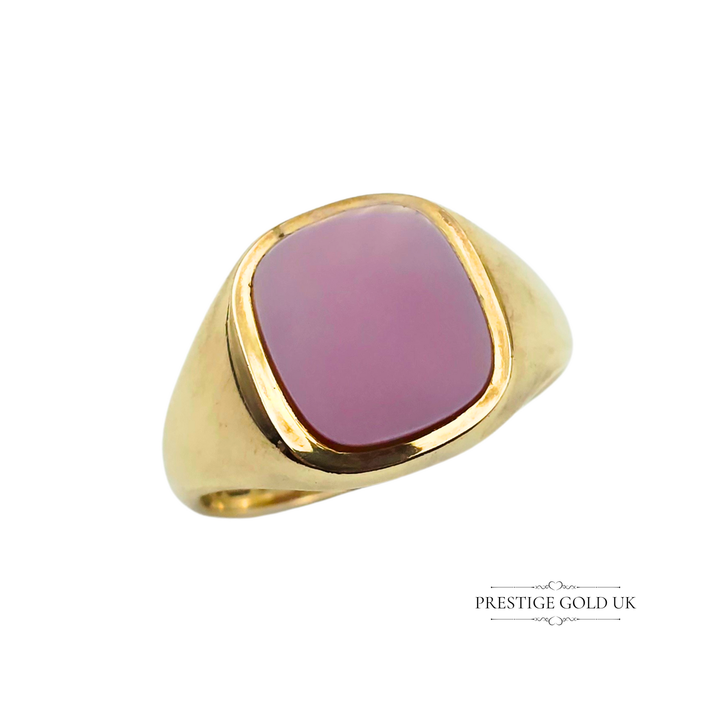 9ct Gold Blank Sardonyx Signet Ring, London 1964 Hallmarked, UK S 1/2,  US 9 1/4