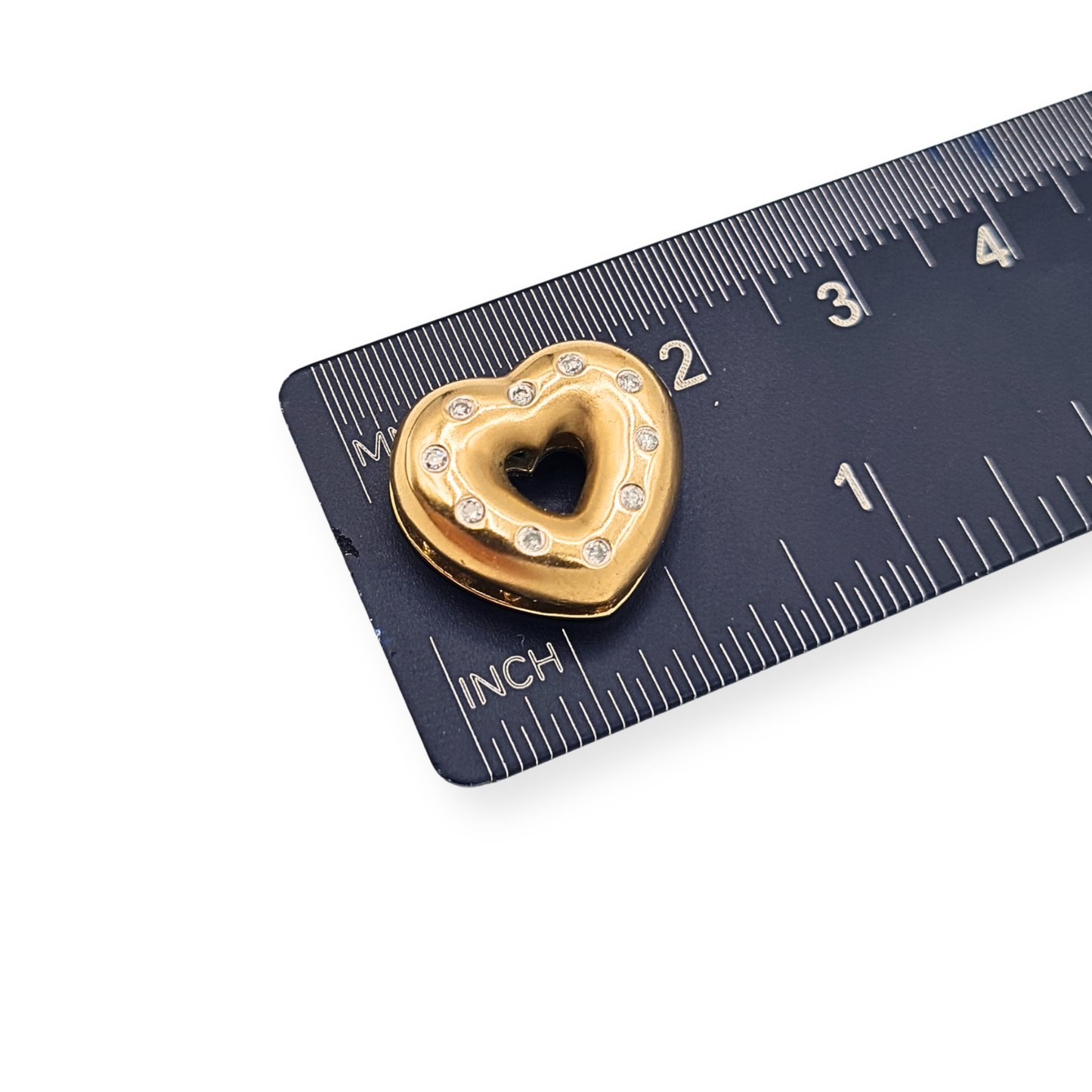 Amazing Gold & Diamond Heart Pendant, Chunky Doughnut Open Hear Pendant