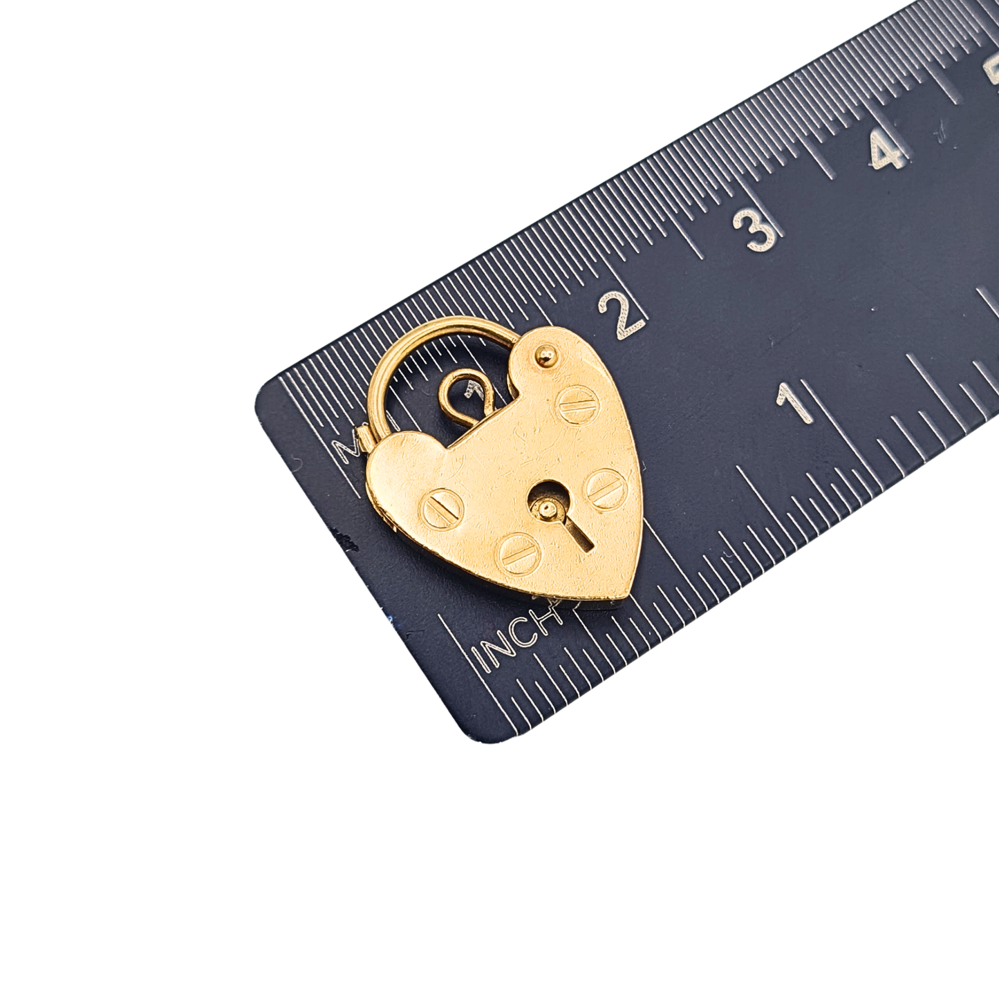 9ct Gold Vintage Heart Padlock Clasp London 1976 Yellow Gold Lock Charm