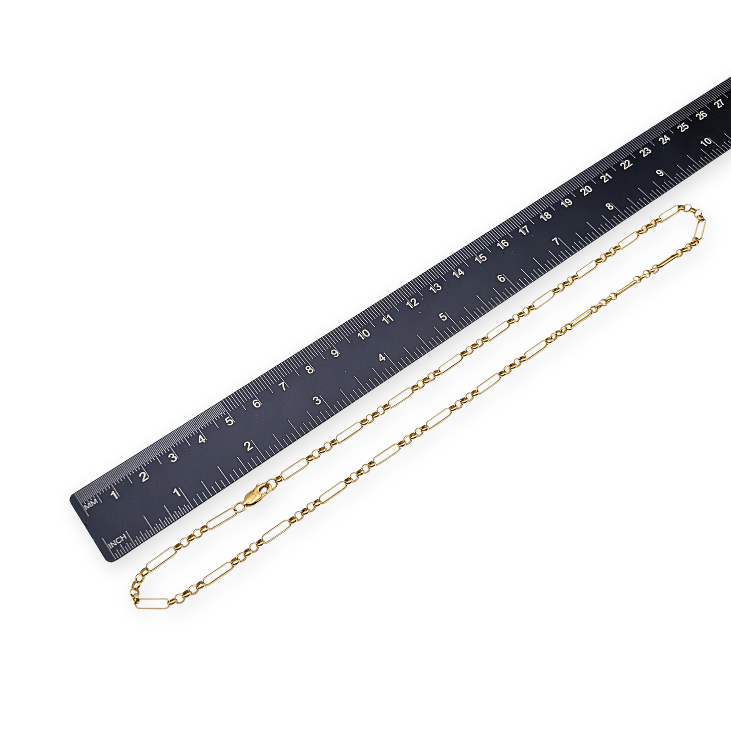 18.5" Gold Paperclip Belcher Chain Necklace 47cm Hallmarked