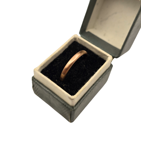 18ct  Matt Rose Gold Wedding Band Ring Engraved 24 July 1950 UK I½ US4¾
