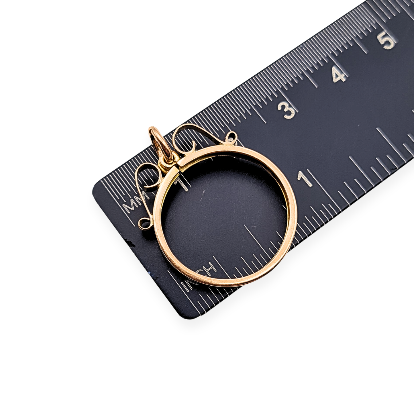 9ct Rose Gold Half Sovereign Mount Pendant 25mm Vintage