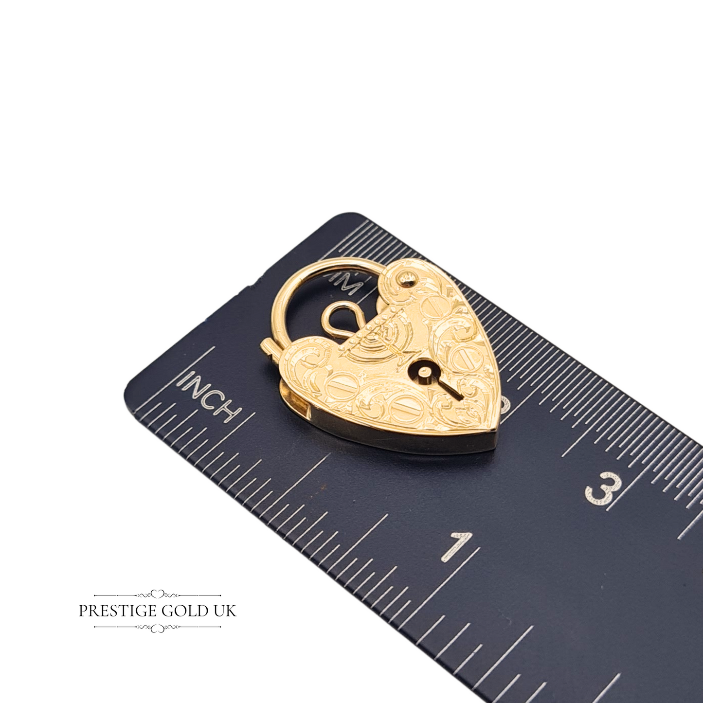 9ct Gold Heart Padlock Menorah Engraved 1978 London Jewish Charm