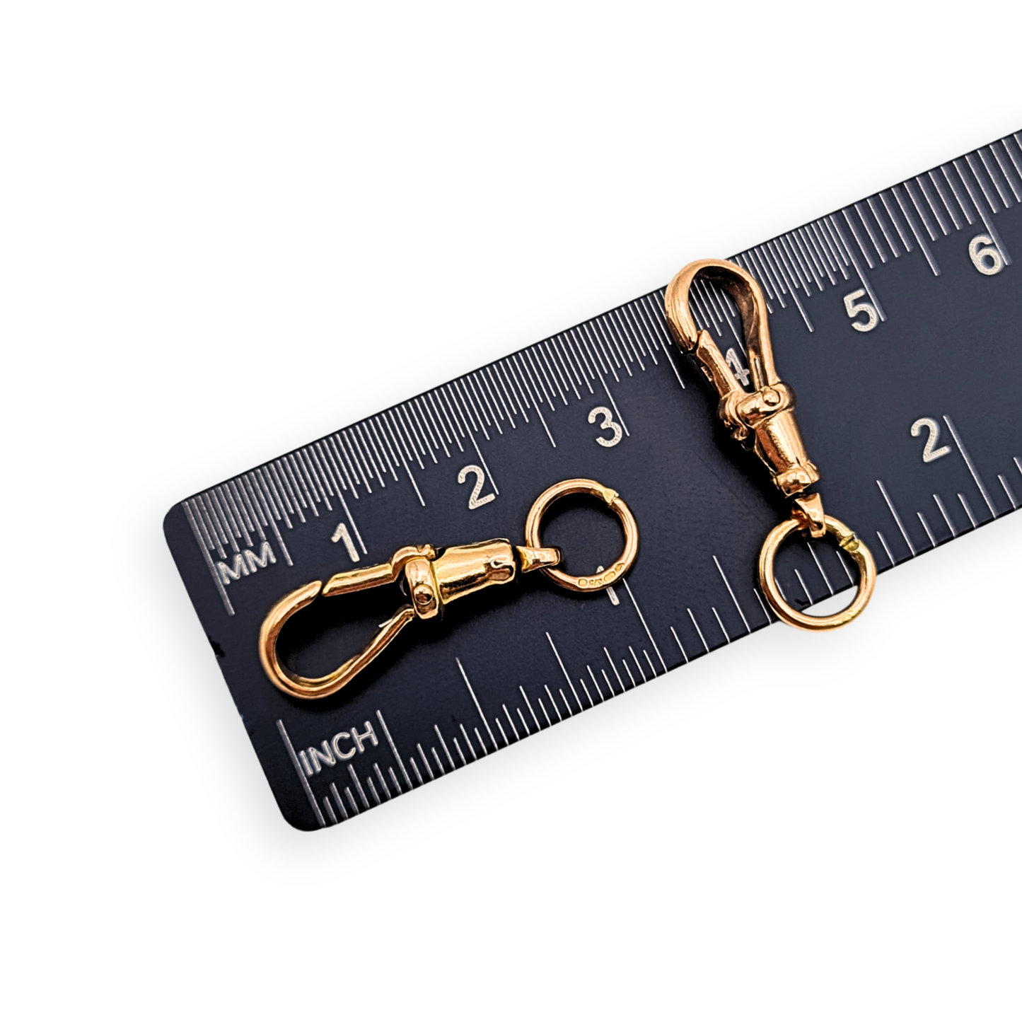 Matching Pair of 9ct Rose Gold Dog Clips British Hallmarked