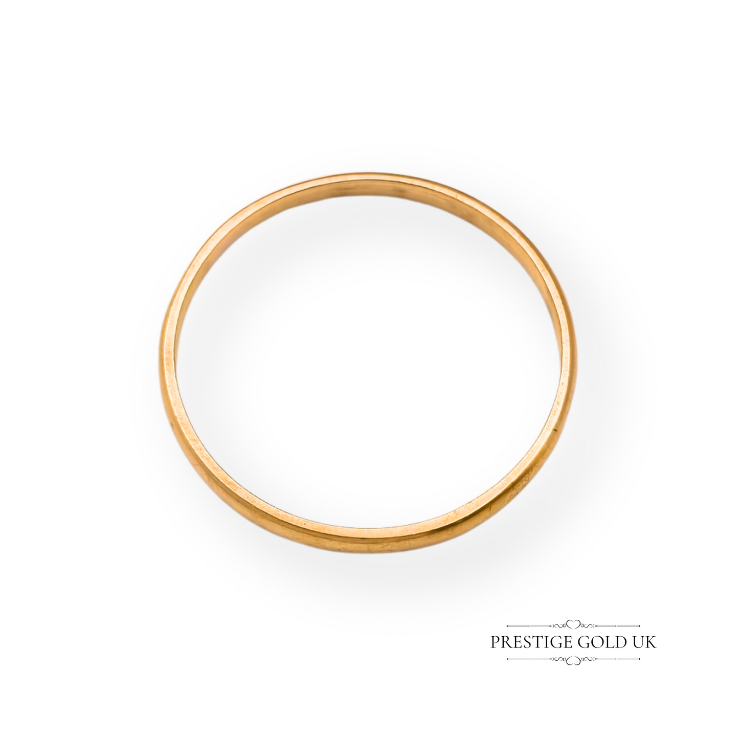 22ct Thin Gold Wedding Band, Hallmarked Crown 22, UK U 1/2 - US 10 1/4