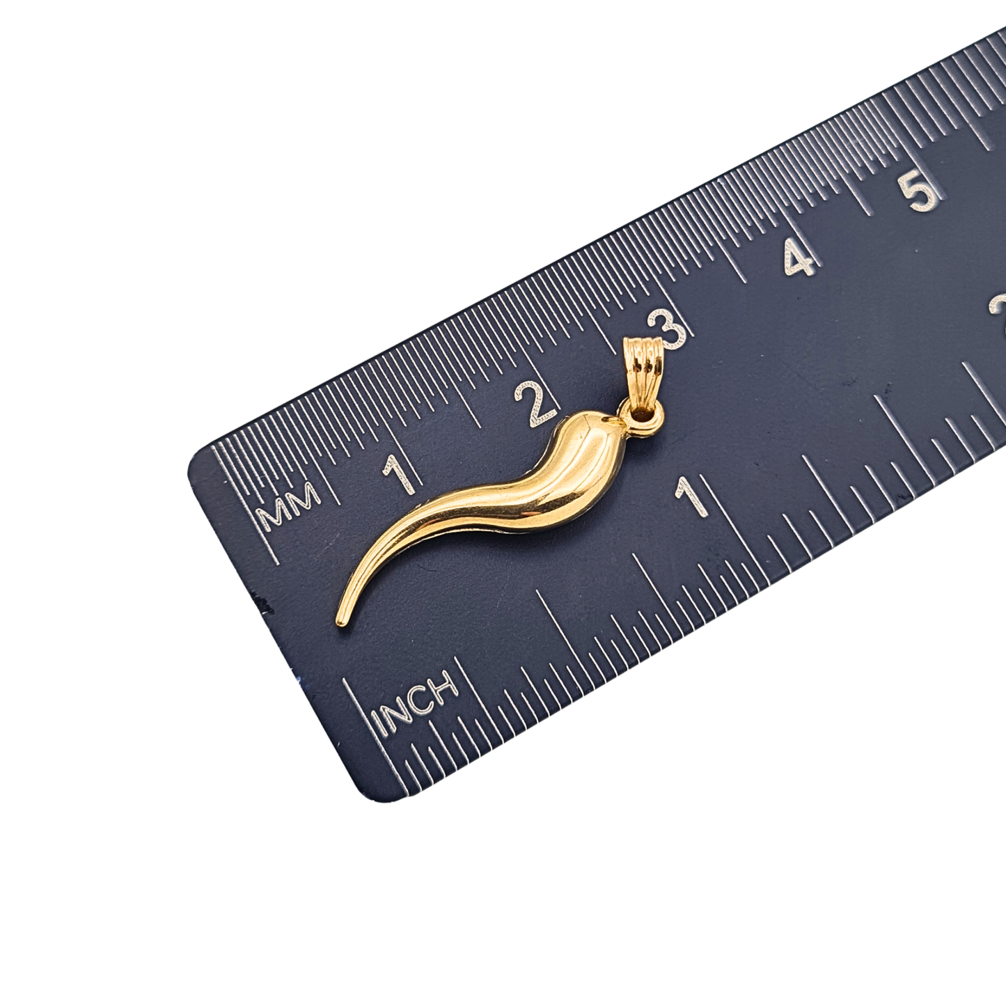 Large 9ct Gold Cornicello Horn Pendant Small Horn of Plenty Charm