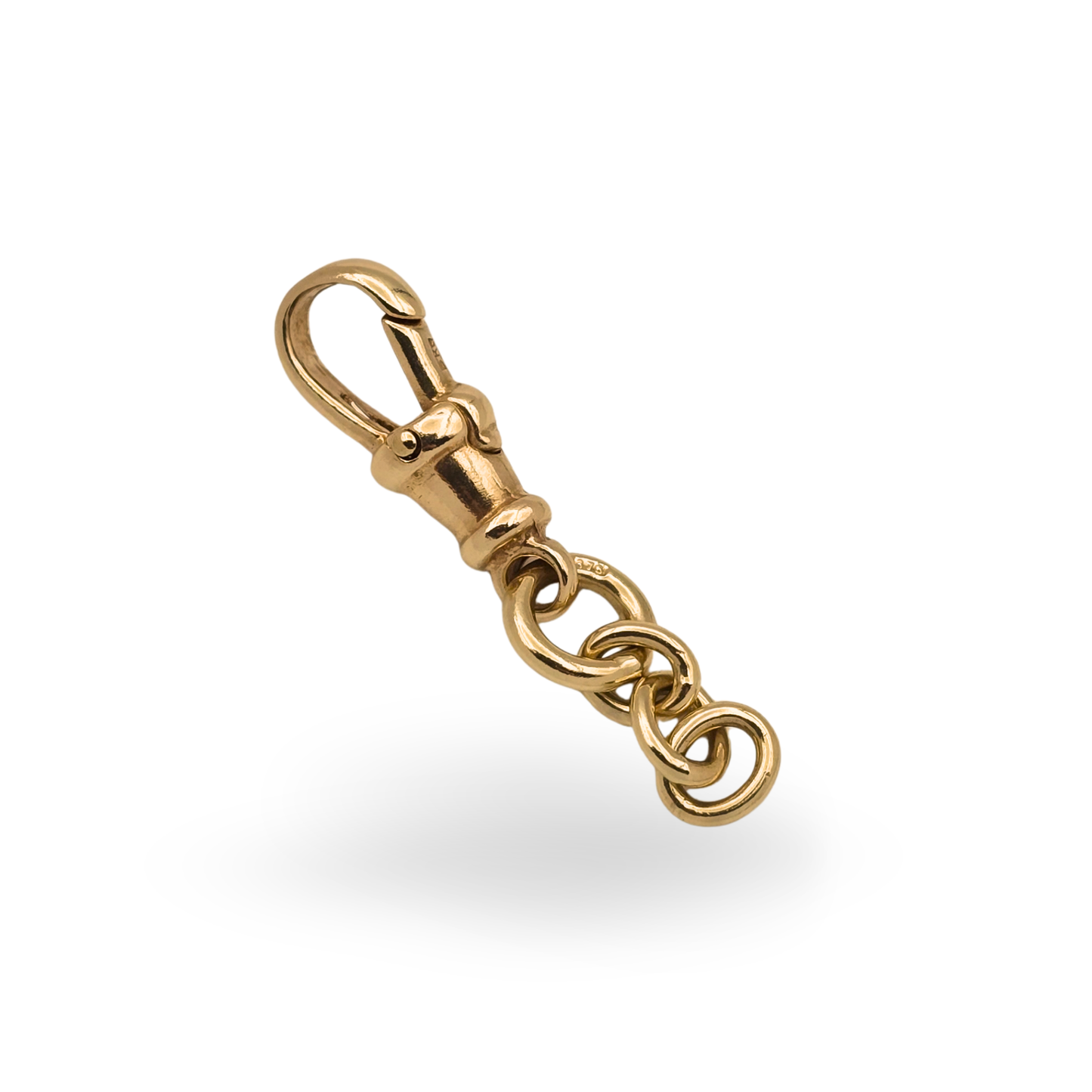 Small Yellow 9ct Gold Albert Chain Dog Clip Clasp With Jump Ring