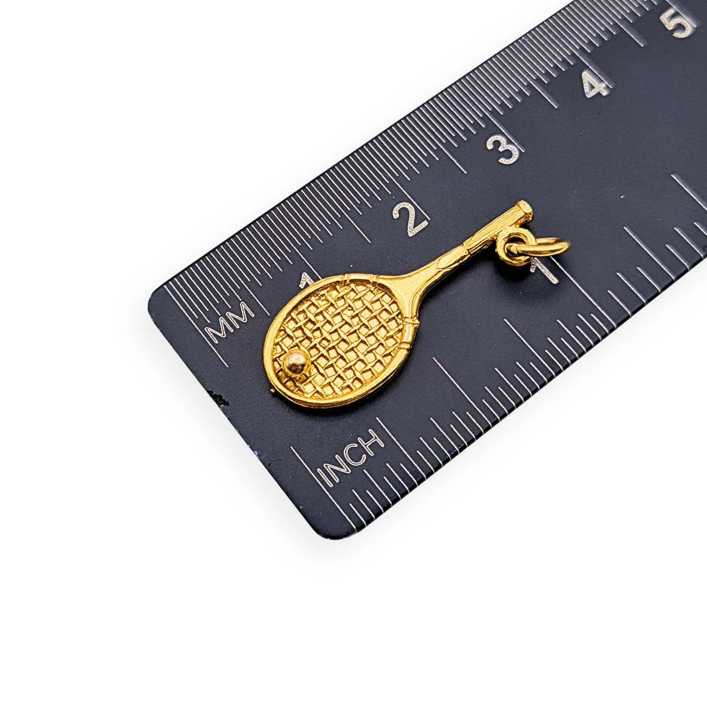 9ct Gold Tennis Racket Charm, Birmingham 1986