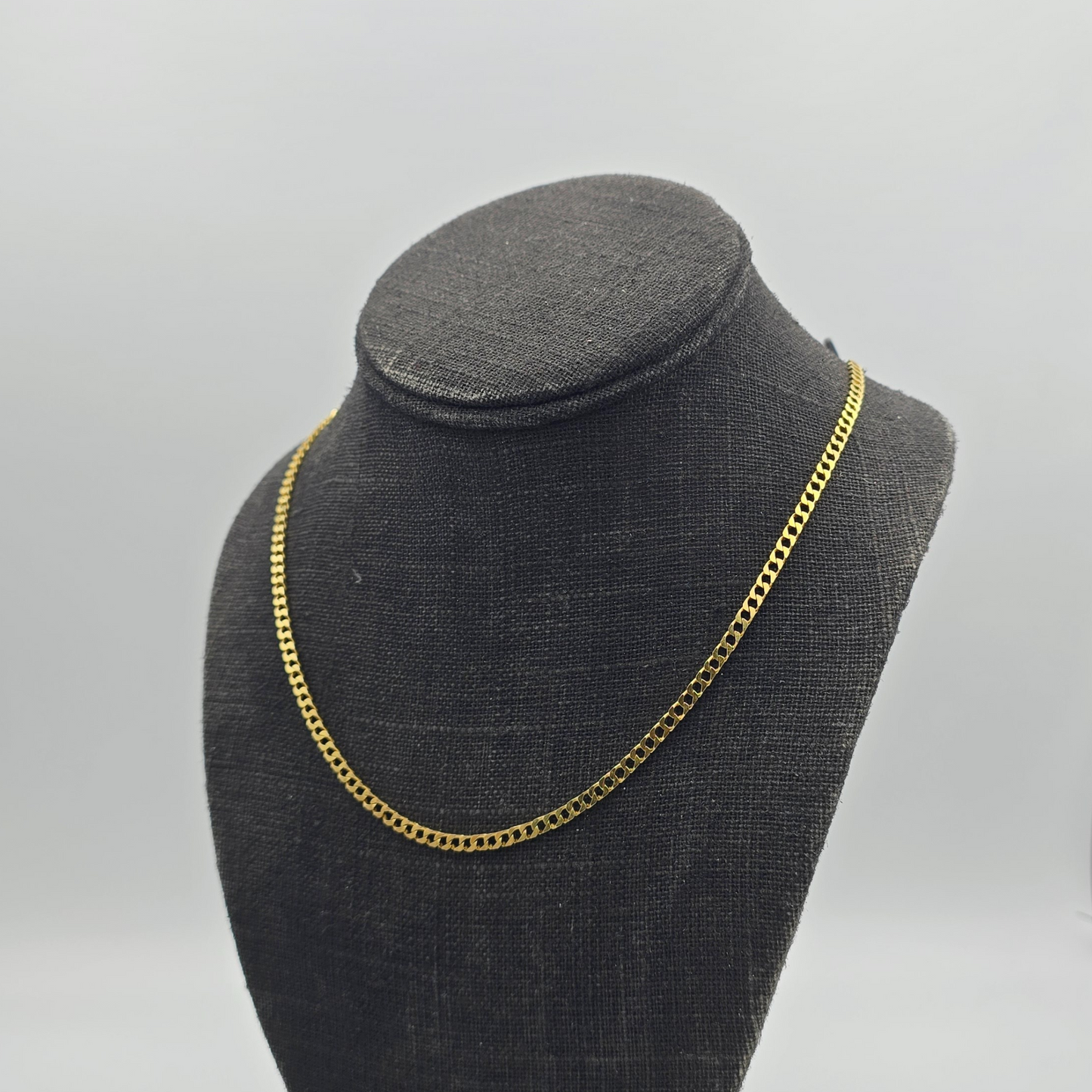 9ct Solid Gold Curb Chain Necklace, Fully Hallmarked, 18" Long, 3mm Wide